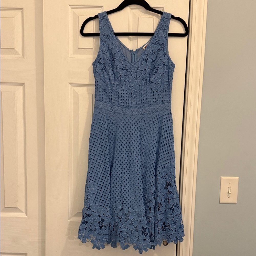 Yoana Baraschi Blue Lace Sleeveless Dress 4